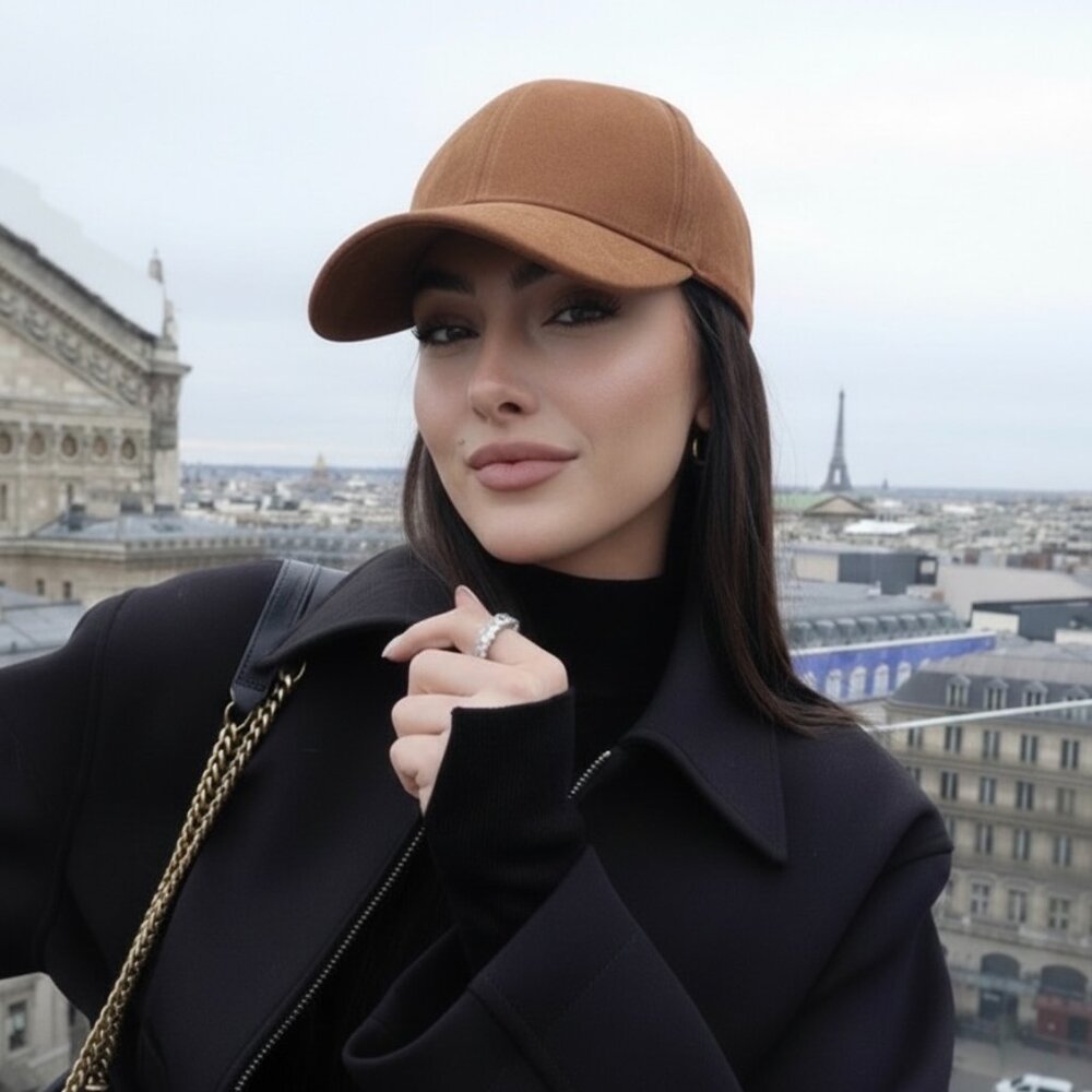 Brown Suede Baseball Cap | Unisex Minimal Aesthetic | Quiet Luxury - Picture 5 of 5
